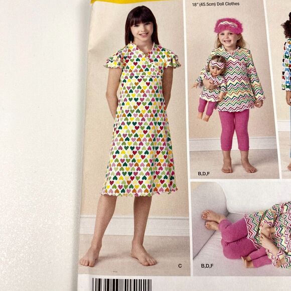 Simplicity 1511 Sewing Pattern Girls Clothing Sz 3-8 & 18 Inch Doll UNCUT FF - Picture 8 of 9